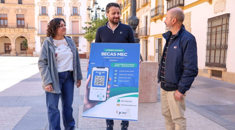 El Ayuntamiento lanza un chatbot con inteligencia artificial para ayudar a los jóvenes lorquinos en la solicitud de las becas MEC