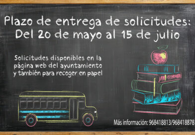 Hoy se abre el plazo de solicitud para las ayudas complementarias para el transporte de estudiantes fuera del municipio de Águilas