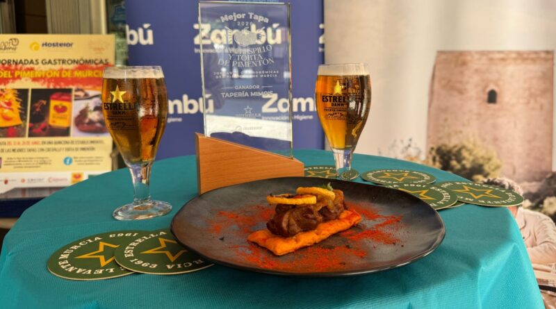 Tapería Mimo´s, ganador de las cuartas Jornadas Gastronómicas del Pimentón Murciano D.O.P con una carrillada en salsa Oporto sobre base de crespillo