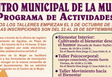 El Ayuntamiento de Águilas presenta la programación de talleres del Centro de la Mujer para el próximo trimestre