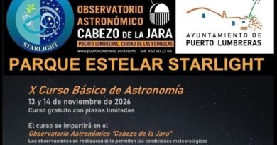 Puerto Lumbreras celebrará la X edición del ‘Curso Básico de Astronomía’ en el Observatorio Astronómico Cabezo de la Jara